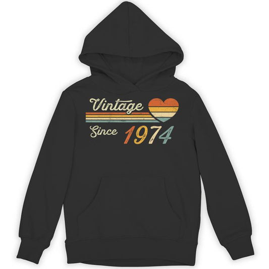 Vintage Born In 1974 Birthday Ladies Unisex Hoodie