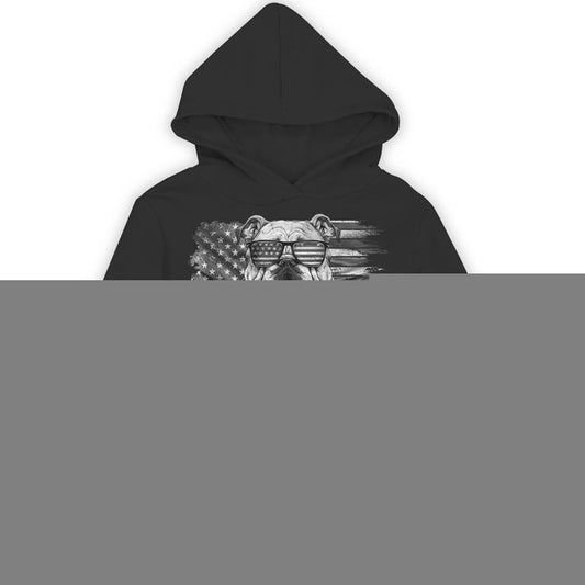 Vintage Bulldog Dog Merica Bulldog Dog Usa Flag Unisex Hoodie