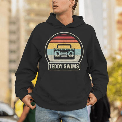 Vintage Cassette Tape Teddy Swims 90S Music Retro Sunset Unisex Hoodie
