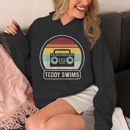 Vintage Cassette Tape Teddy Swims 90S Music Retro Sunset Unisex Hoodie