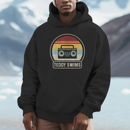 Vintage Cassette Tape Teddy Swims 90S Music Retro Sunset Unisex Hoodie