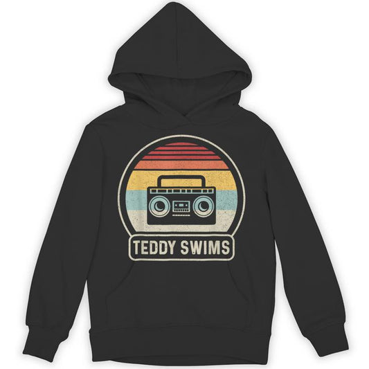 Vintage Cassette Tape Teddy Swims 90S Music Retro Sunset Unisex Hoodie