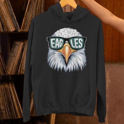 Vintage Eagles With Sunglasses Eagles Flying Bird Cool Face Unisex Hoodie