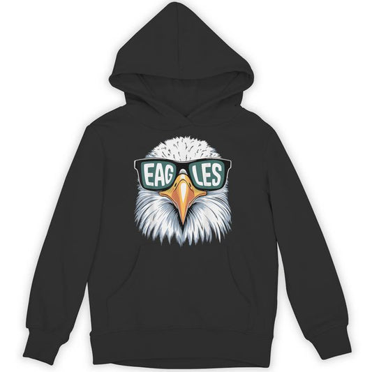 Vintage Eagles With Sunglasses Eagles Flying Bird Cool Face Unisex Hoodie