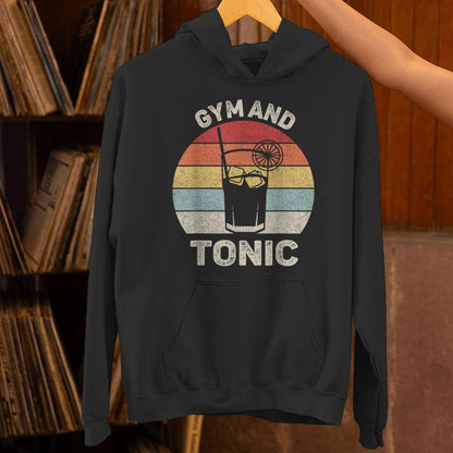 Vintage Retro Gym And Tonic Fitness Lovers Unisex Hoodie