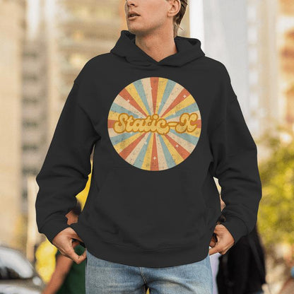 Vintage Static-X Rock Circle Retro 90S Music Metal Unisex Hoodie