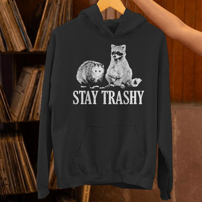 Vintage Stay Trashy Possum Raccoon Unisex Hoodie