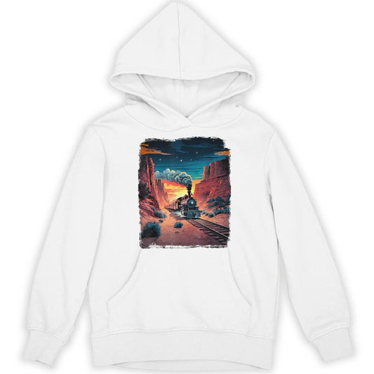 Vintage Steam Engine Locomotive Train Desert Canyon Railway Unisex Hoodie