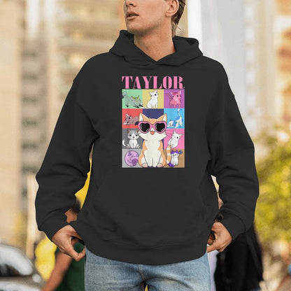 Vintage TayIor First Name Personalized Cat Birthday Party Unisex Hoodie