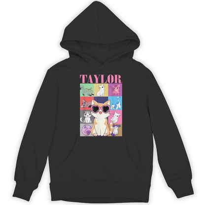Vintage TayIor First Name Personalized Cat Birthday Party Unisex Hoodie