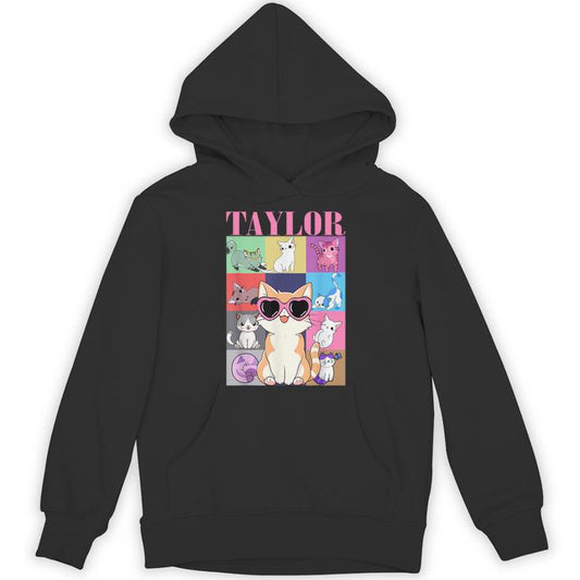 Vintage TayIor First Name Personalized Cat Birthday Party Unisex Hoodie