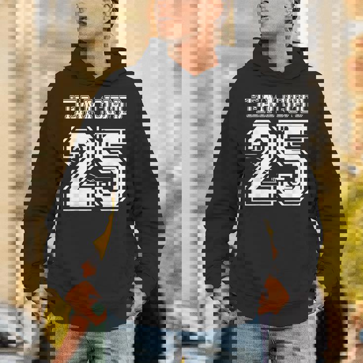 Vintage Team Cupid 2025 Happy Valentines Day Varsity Graphic Unisex Hoodie