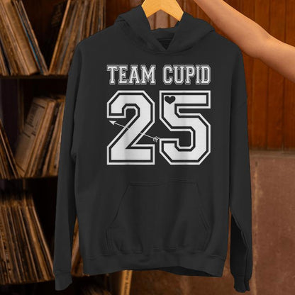 Vintage Team Cupid 2025 Happy Valentines Day Varsity Graphic Unisex Hoodie