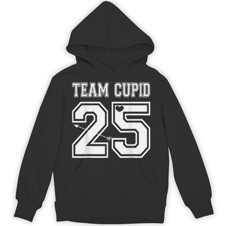 Vintage Team Cupid 2025 Happy Valentines Day Varsity Graphic Unisex Hoodie