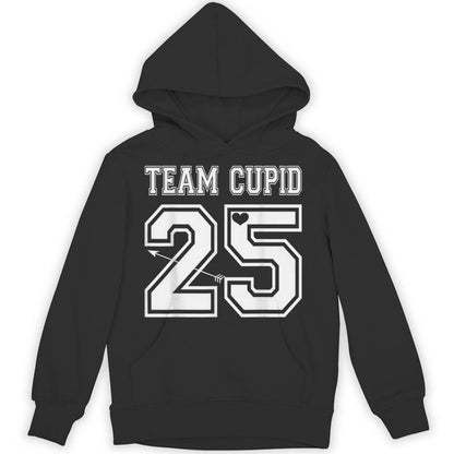 Vintage Team Cupid 2025 Happy Valentines Day Varsity Graphic Unisex Hoodie