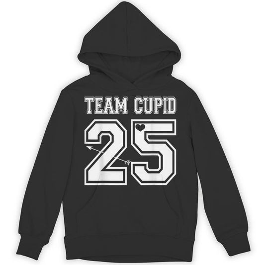 Vintage Team Cupid 2025 Happy Valentines Day Varsity Graphic Unisex Hoodie
