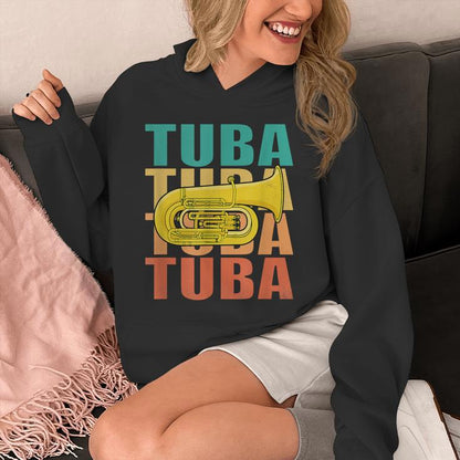 Vintage Tuba Player Big Band Orchestra Retro Tuba Unisex Hoodie