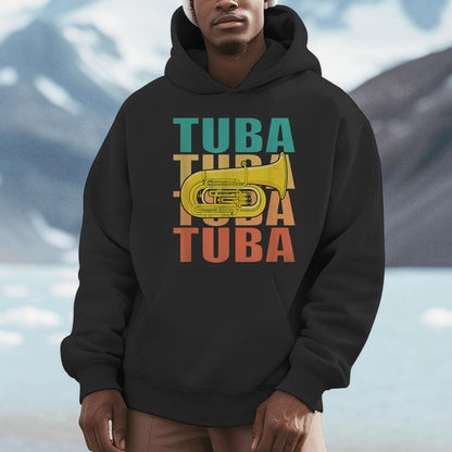 Vintage Tuba Player Big Band Orchestra Retro Tuba Unisex Hoodie