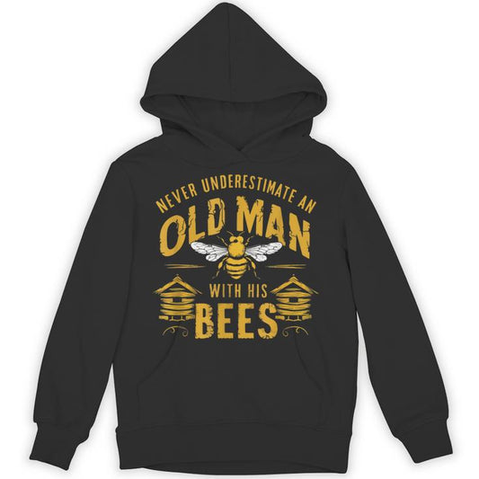 Vintage Never Underestimate An Old Man Beekeeper Unisex Hoodie
