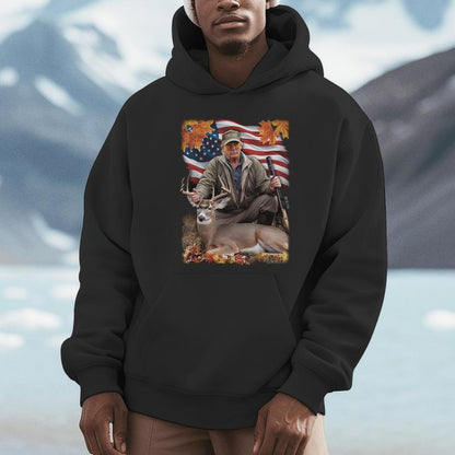 Vintage Usa Flag Trump Hunting Deer Hunting Deer Season Unisex Hoodie