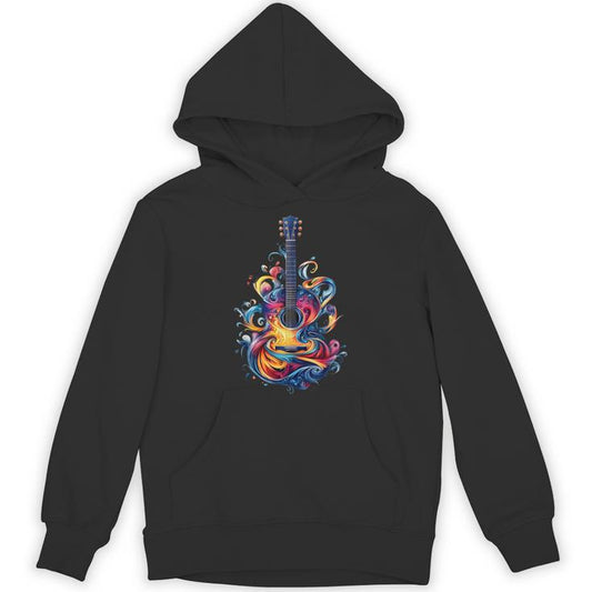 Watercolor Guitar Instrument With Splash Guitar Unisex Hoodie