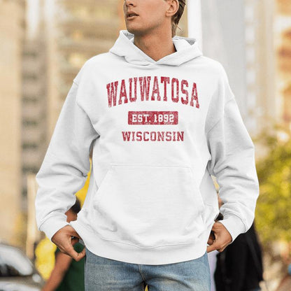 Wauwatosa Wisconsin Wi Vintage Sports Red Unisex Hoodie