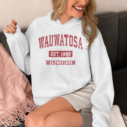 Wauwatosa Wisconsin Wi Vintage Sports Red Unisex Hoodie