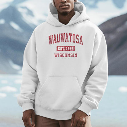 Wauwatosa Wisconsin Wi Vintage Sports Red Unisex Hoodie