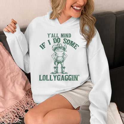 Y'all Mind If I Do Some Lollygagging Cowboy Frog Unisex Hoodie