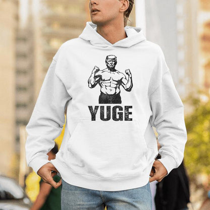 Yuge Muscular Flex Trump Patriotic Vintage Workout Gym Unisex Hoodie