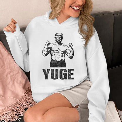 Yuge Muscular Flex Trump Patriotic Vintage Workout Gym Unisex Hoodie
