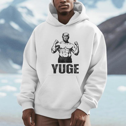 Yuge Muscular Flex Trump Patriotic Vintage Workout Gym Unisex Hoodie