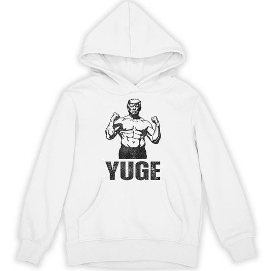 Yuge Muscular Flex Trump Patriotic Vintage Workout Gym Unisex Hoodie